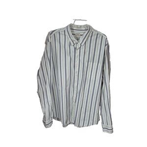 J Crew Shirt Mens‎ 2XL Green Stripe Classic Secret Wash Shirting Button Down